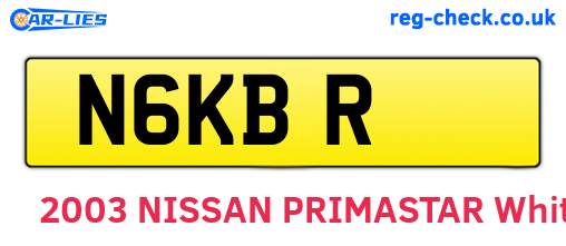 N6KBR are the vehicle registration plates.