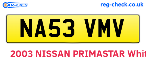 NA53VMV are the vehicle registration plates.