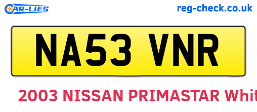 NA53VNR are the vehicle registration plates.