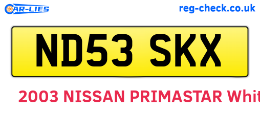 ND53SKX are the vehicle registration plates.