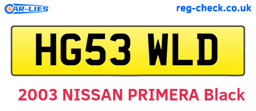HG53WLD are the vehicle registration plates.