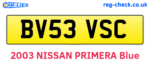 BV53VSC are the vehicle registration plates.