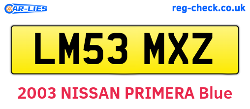LM53MXZ are the vehicle registration plates.