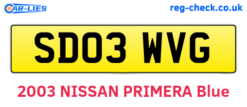 SD03WVG are the vehicle registration plates.