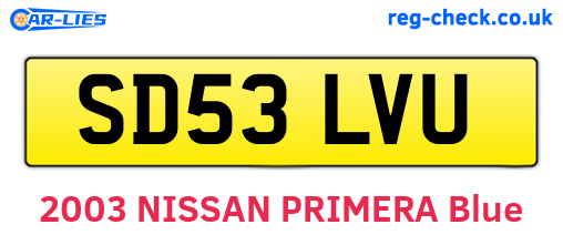 SD53LVU are the vehicle registration plates.