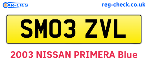 SM03ZVL are the vehicle registration plates.