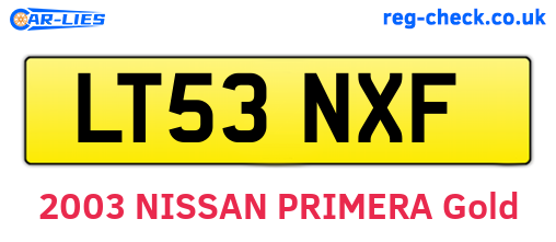 LT53NXF are the vehicle registration plates.