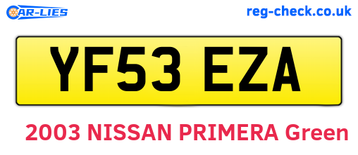 YF53EZA are the vehicle registration plates.