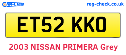 ET52KKO are the vehicle registration plates.