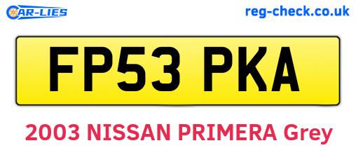 FP53PKA are the vehicle registration plates.