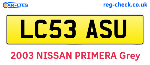 LC53ASU are the vehicle registration plates.