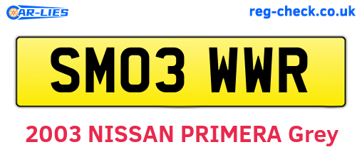 SM03WWR are the vehicle registration plates.