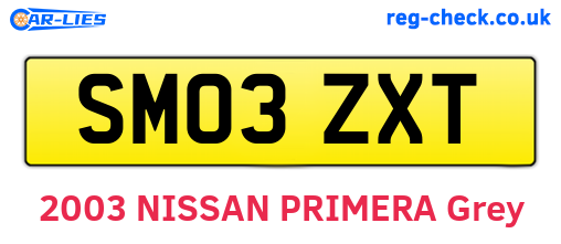 SM03ZXT are the vehicle registration plates.