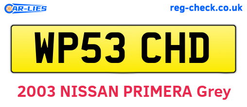 WP53CHD are the vehicle registration plates.
