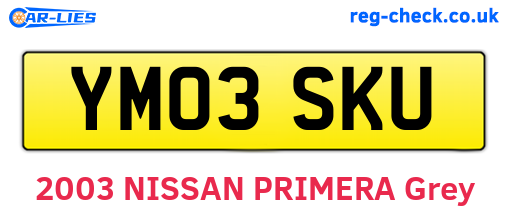 YM03SKU are the vehicle registration plates.