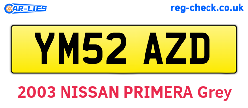YM52AZD are the vehicle registration plates.