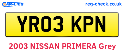 YR03KPN are the vehicle registration plates.