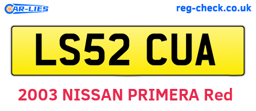 LS52CUA are the vehicle registration plates.