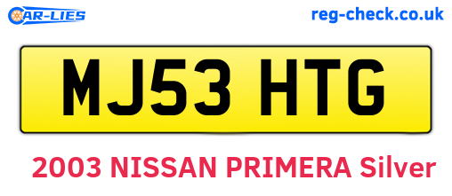 MJ53HTG are the vehicle registration plates.