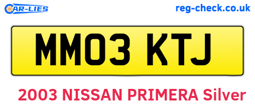 MM03KTJ are the vehicle registration plates.