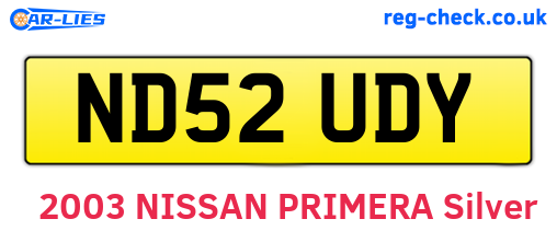 ND52UDY are the vehicle registration plates.