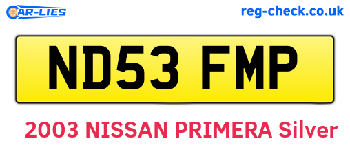 ND53FMP are the vehicle registration plates.