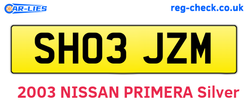 SH03JZM are the vehicle registration plates.