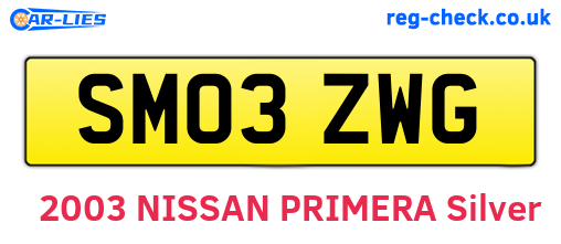 SM03ZWG are the vehicle registration plates.