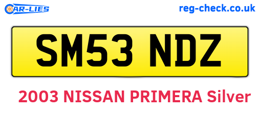 SM53NDZ are the vehicle registration plates.