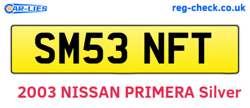 SM53NFT are the vehicle registration plates.
