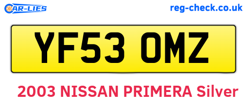 YF53OMZ are the vehicle registration plates.