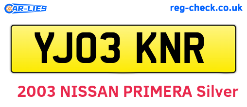 YJ03KNR are the vehicle registration plates.