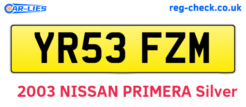 YR53FZM are the vehicle registration plates.