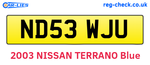 ND53WJU are the vehicle registration plates.