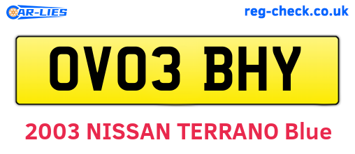 OV03BHY are the vehicle registration plates.