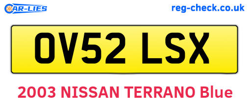 OV52LSX are the vehicle registration plates.
