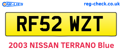 RF52WZT are the vehicle registration plates.
