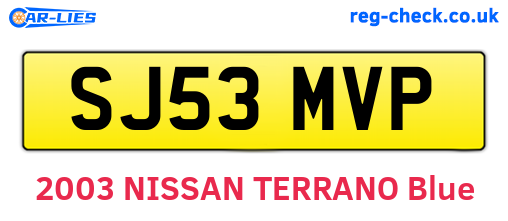 SJ53MVP are the vehicle registration plates.