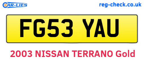 FG53YAU are the vehicle registration plates.