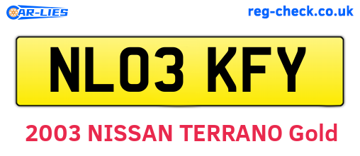 NL03KFY are the vehicle registration plates.
