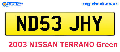 ND53JHY are the vehicle registration plates.