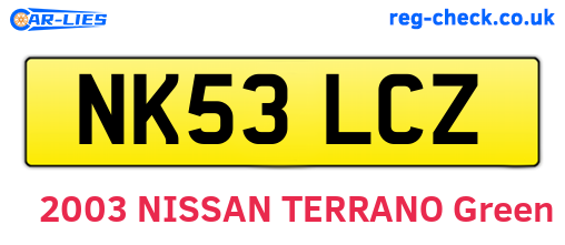 NK53LCZ are the vehicle registration plates.