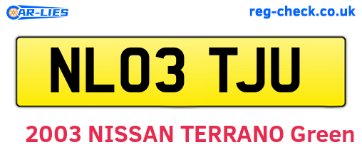 NL03TJU are the vehicle registration plates.
