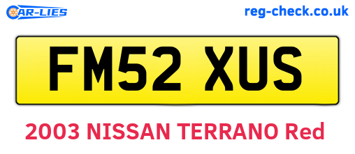 FM52XUS are the vehicle registration plates.