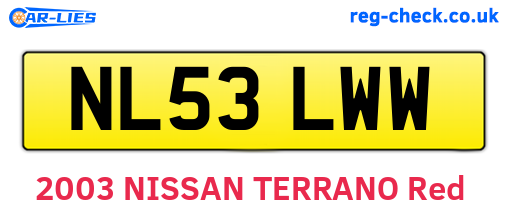 NL53LWW are the vehicle registration plates.