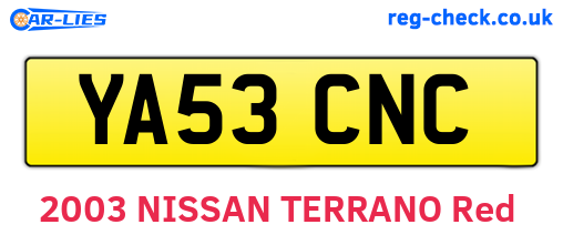 YA53CNC are the vehicle registration plates.