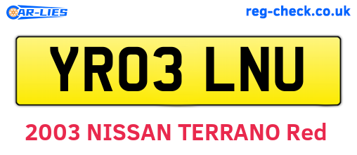 YR03LNU are the vehicle registration plates.
