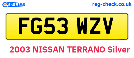 FG53WZV are the vehicle registration plates.