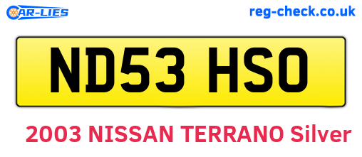 ND53HSO are the vehicle registration plates.