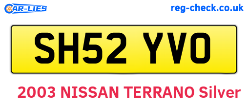 SH52YVO are the vehicle registration plates.